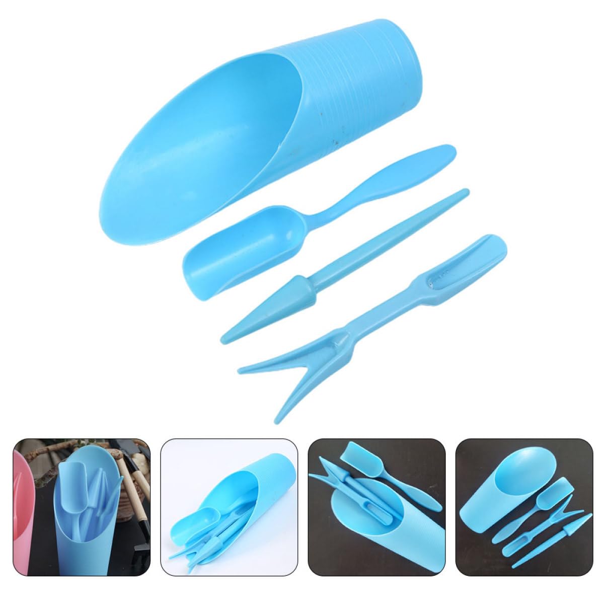 Gardening Tools Hoe - 4 قطعة/المجموعة ، مجرفة دلو بلاستيكية