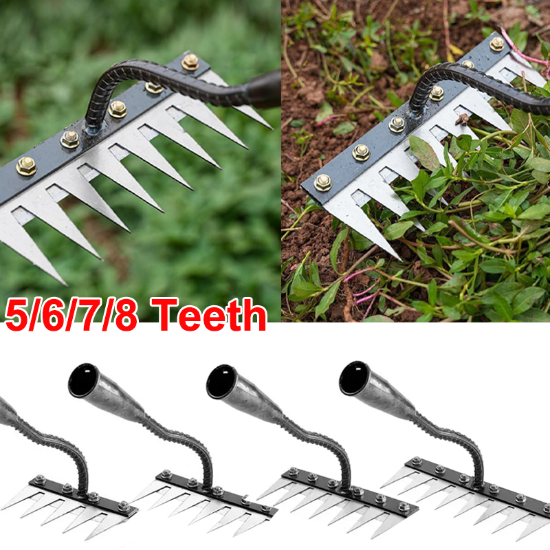 Gardening Tools Hoe - 5/6/7/8 الأسنان الحديد البستنة مجرفة إزالة