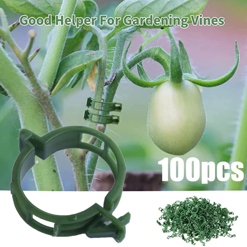 Gardening Tools Hoe - 100 قطعة/مشبك دعم النبات العلاقات البلاستيكية