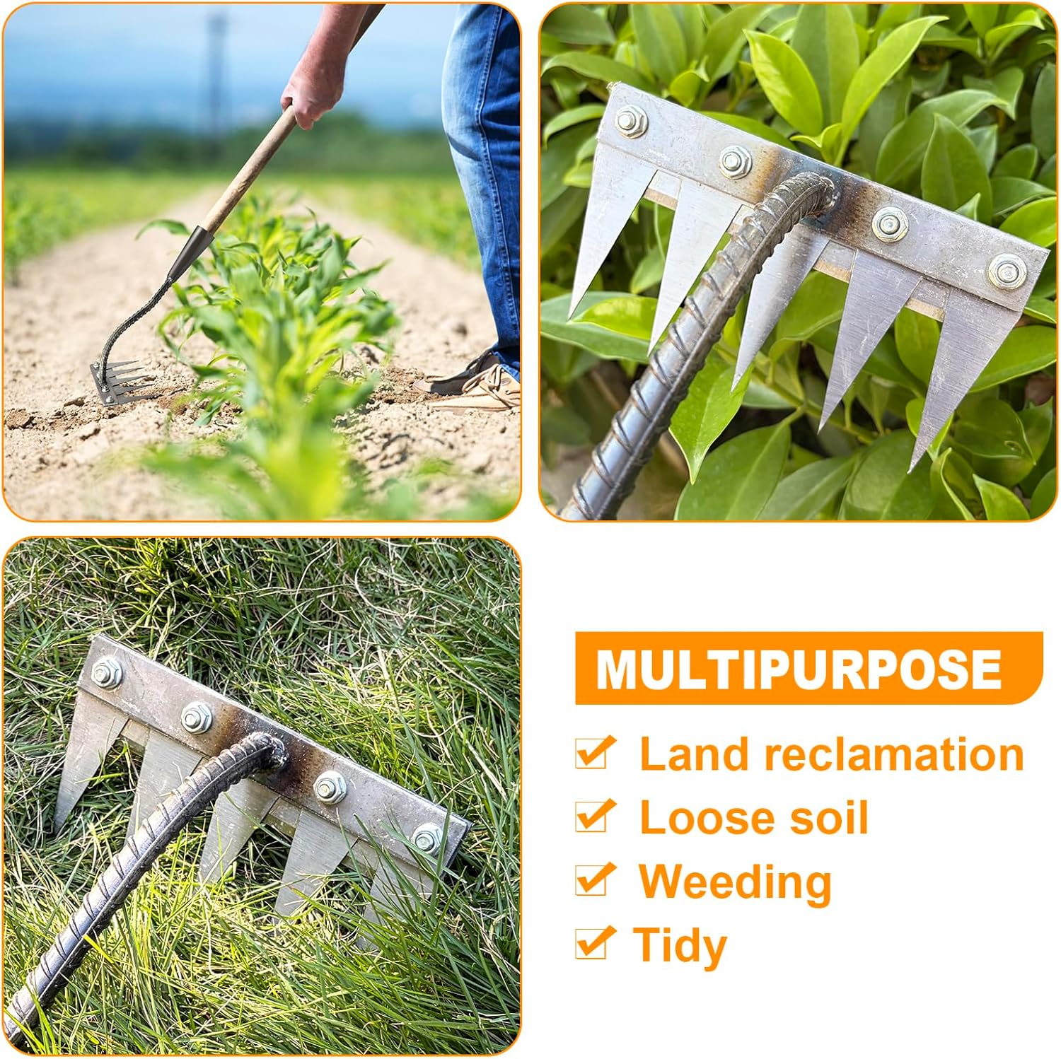 5/6/7/8 الأسنان الحديد البستنة - مراجعة Gardening Tools Hoe وسعره