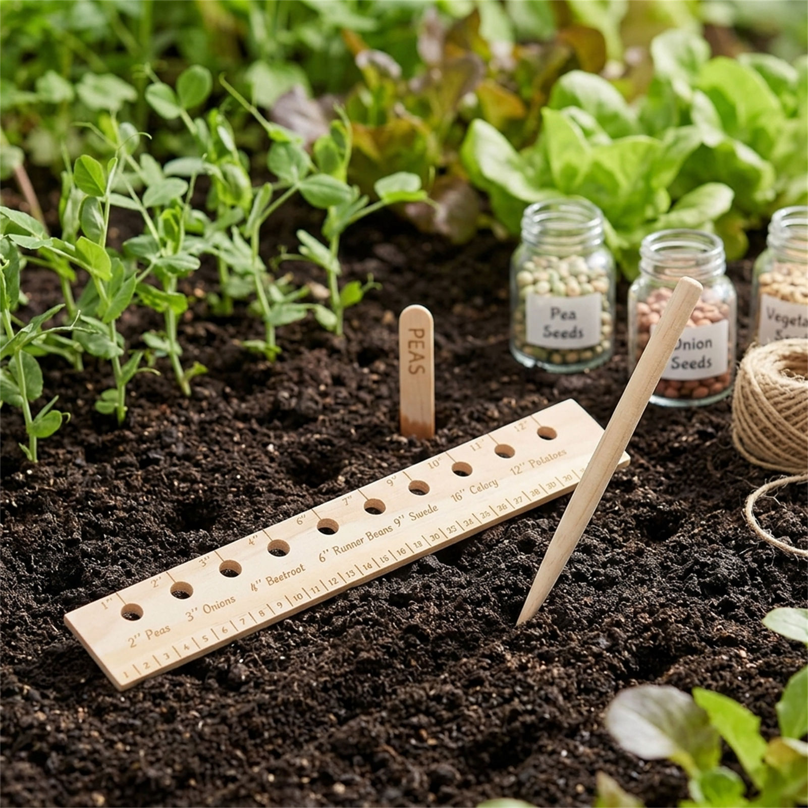 مسطرة زراعة من الخشب الصلب للم - مراجعة Gardening Tools For Beginners وسعره