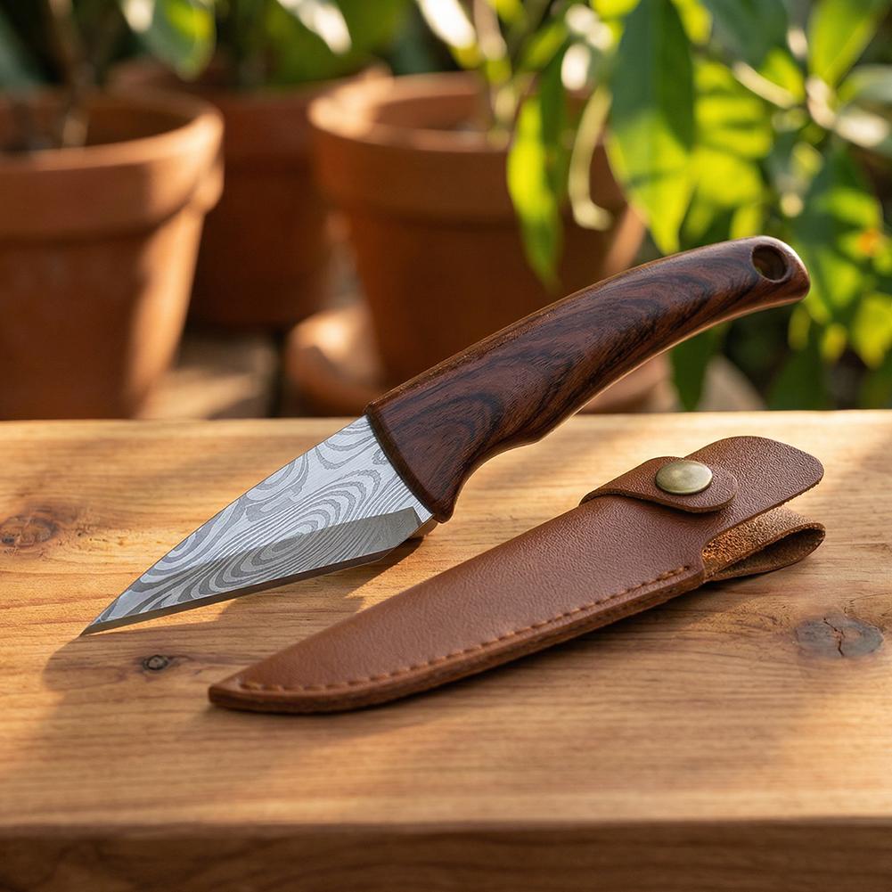 سكين تطعيم حاد بمقبض خشبي وغمد - مراجعة Gardening Tools For Beginners وسعره