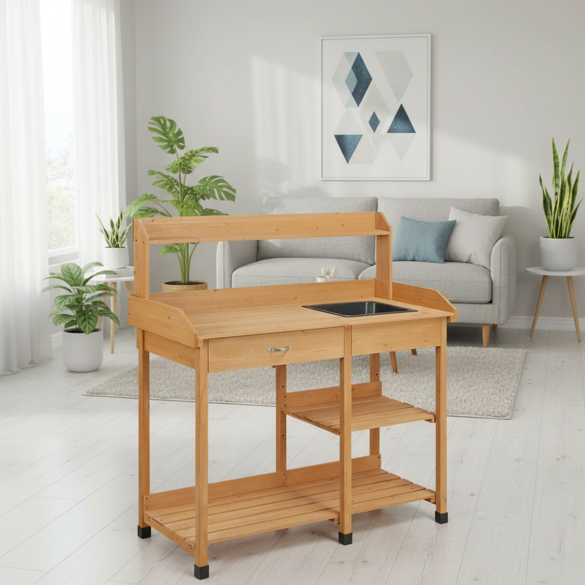 طاولة عمل خشبية للحدائق، محطة  - مراجعة Gardening Tools Wooden وسعره